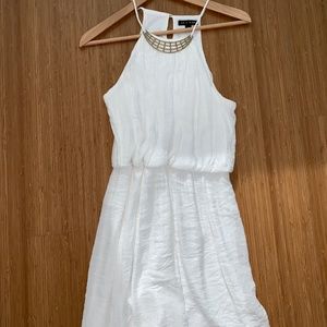 White halter mini dress